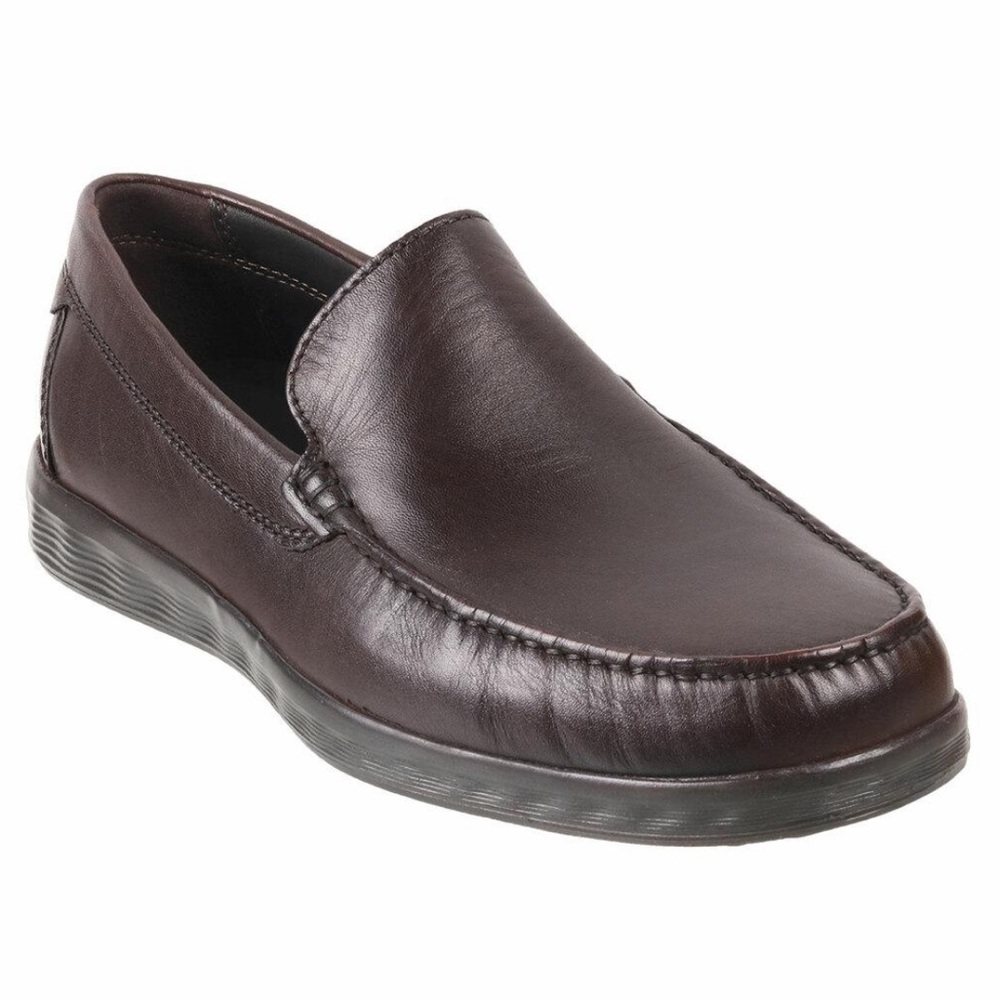 Ecco Men's S Lite Moc Classic Leather Loafers Dark Brown Shoes Size 11